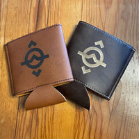 Premium Leather Podcast Koozie
